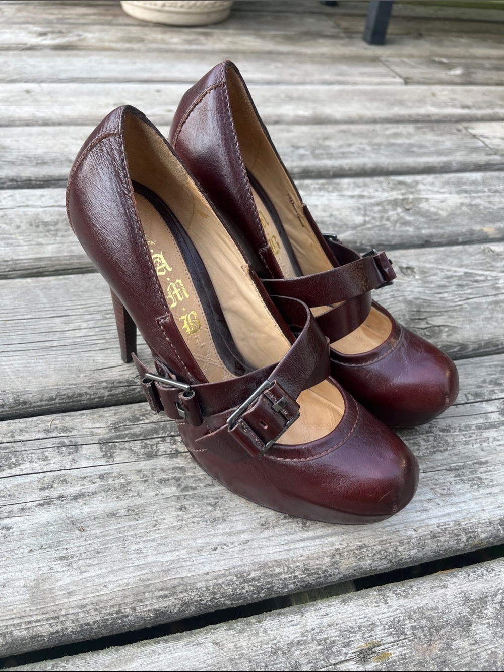L.A.M.B. Gwen Stefani Mary Jane High Heels with Double BuckleSize 8